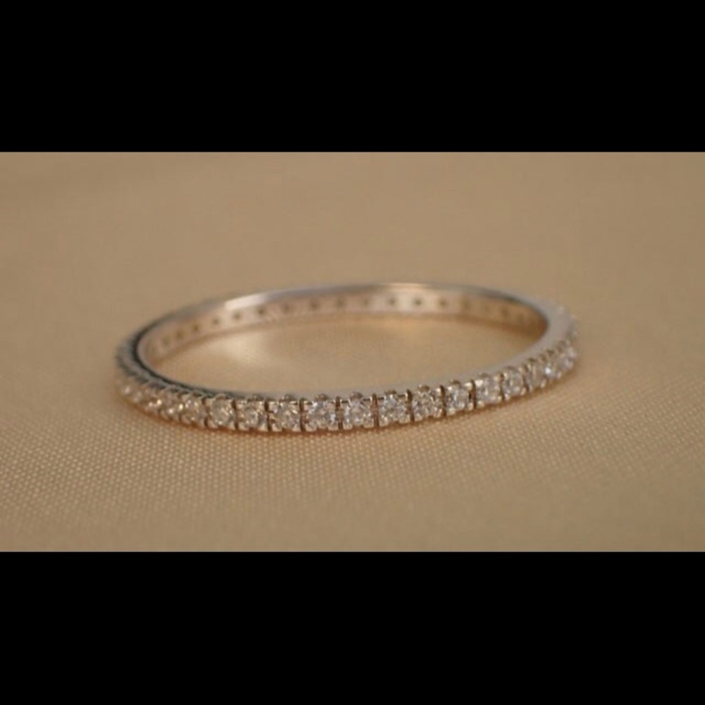 1.5 mm Full Eternity Platinum Diamond Band Size 6